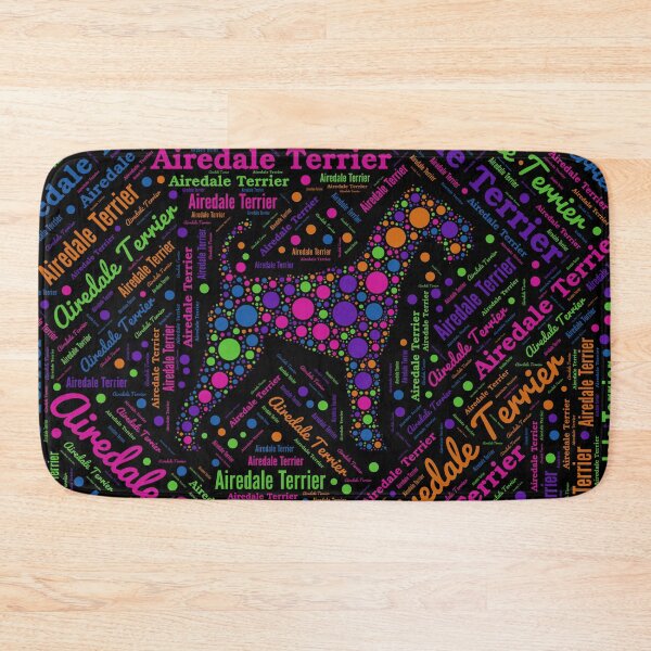 Item preview, Airedale Terrier Fun Dot Art and Word Pattern designed and sold by k9printart.