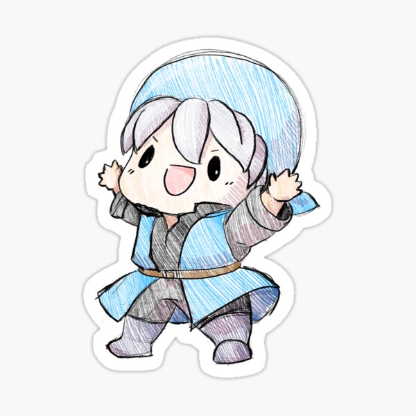 Smash Brothers Ultimate Yuusha Hero Blue Cute Chibi Sticker