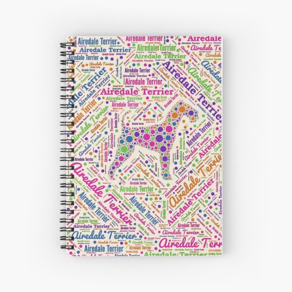 Item preview, Airedale Terrier Fun Dot Art and Word Pattern designed and sold by k9printart.