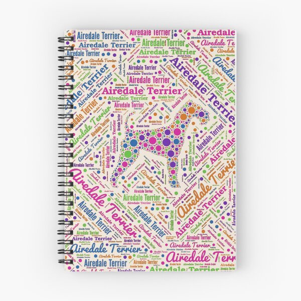 Item preview, Airedale Terrier Fun Dot Art and Word Pattern designed and sold by k9printart.