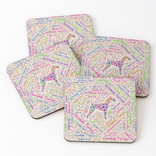 Item preview, Airedale Terrier Fun Dot Art and Word Pattern designed and sold by k9printart.