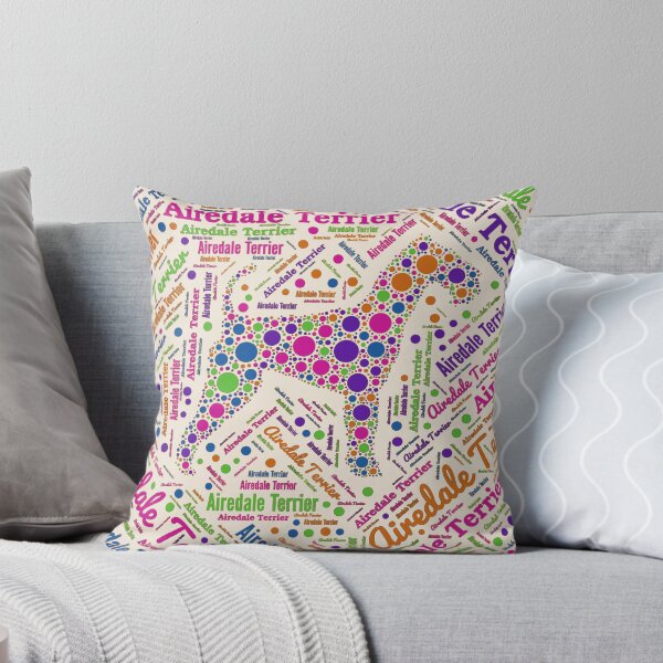 Item preview, Airedale Terrier Fun Dot Art and Word Pattern designed and sold by k9printart.