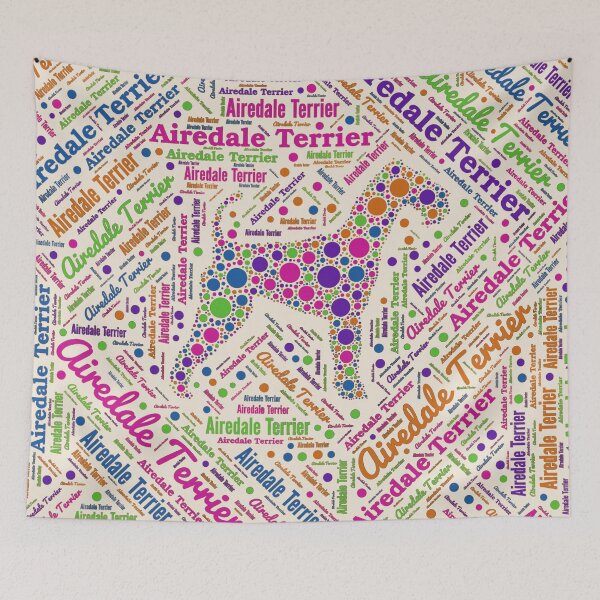 Item preview, Airedale Terrier Fun Dot Art and Word Pattern designed and sold by k9printart.