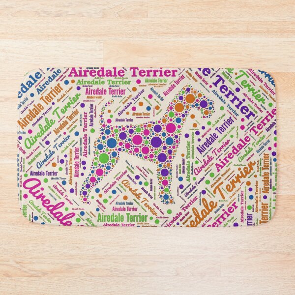 Item preview, Airedale Terrier Fun Dot Art and Word Pattern designed and sold by k9printart.