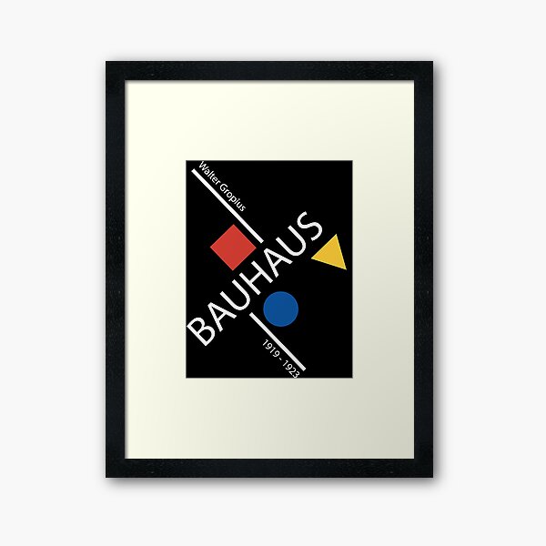 Bauhaus Movement Poster Artwork, 1919 Walter Gropius Reproduction, tshirt, tee, jersey, poster, artwork Framed Art Print
