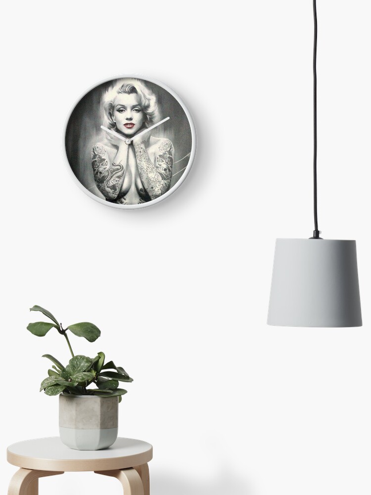 MARILYN MONROE: as The TATTOOED LADY Print Clock for Sale by posterbobs