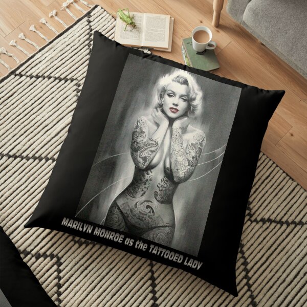 MARILYN MONROE: comme la TATTOOED LADY Coussin de sol