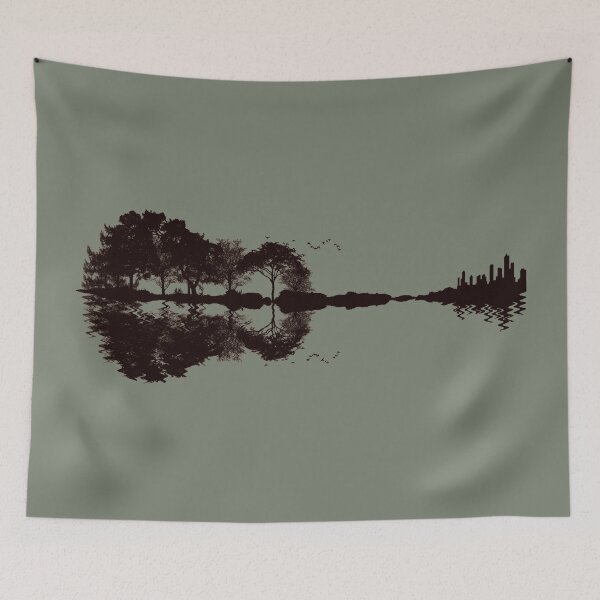 Item preview, Guitar art by trees and their reflection designed and sold by mstfcntrk.