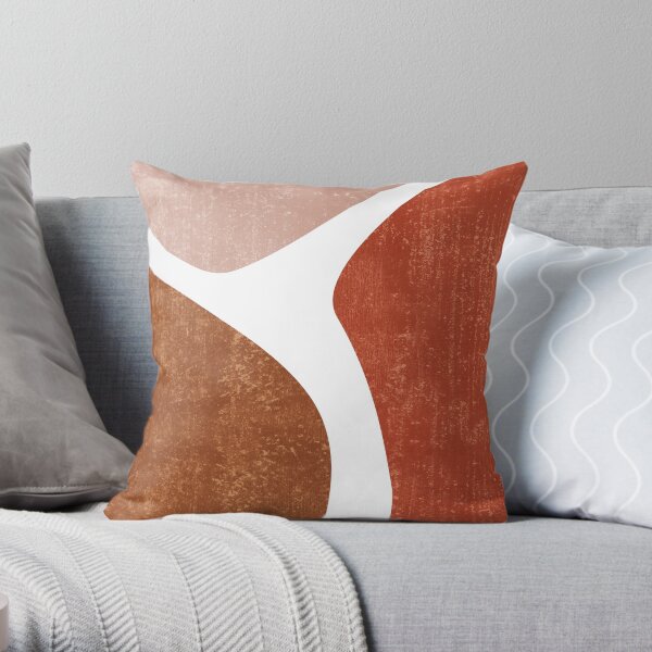 Terracotta Art Print 2 - Terracotta Abstract - Modern, Minimal, Contemporary Abstract - Brown, Beige Throw Pillow