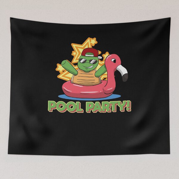 Item preview, Funny tortoise flamingo pool party designed and sold by frankidavids.