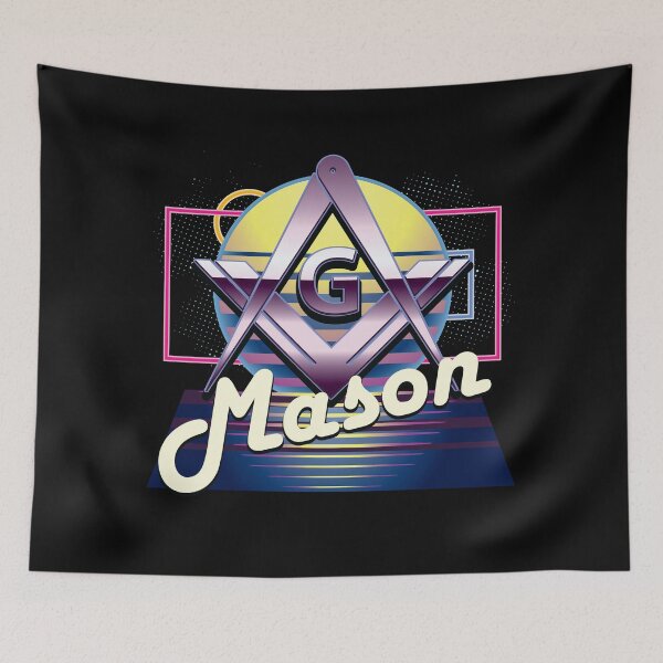 Item preview, Freemason 80's Retro Old School Square & Compass Gold Masonic designed and sold by MasterMasonMade.