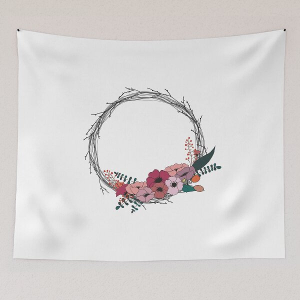 Item preview, Wreath of Pink Flowers - White designed and sold by beccaaxon.