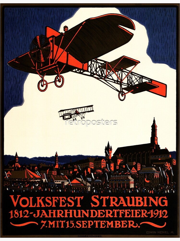 1912 VOLKSFEST STRAUBING Deutsches Bayern Bier Fest Vintage Poster