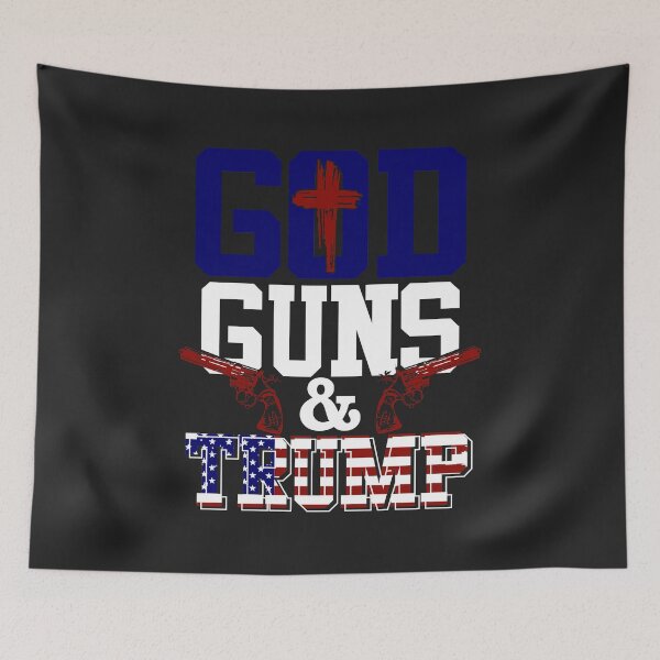 Item preview, God Guns Trump 2nd ammendment Donald president USA flag designed and sold by hadleydesigns.
