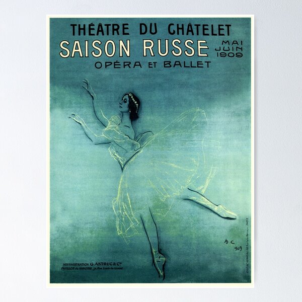 Item preview, SAISON RUSSE French Opera and Ballet Art Nouveau Vintage Advertisement designed and sold by retroposters.