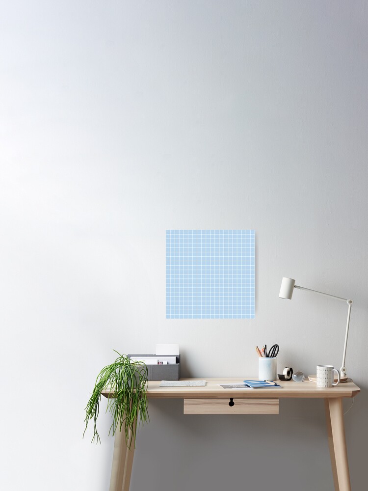 Baby Blue Aesthetic Grid Poster For Sale By Trajeado14 Redbubble