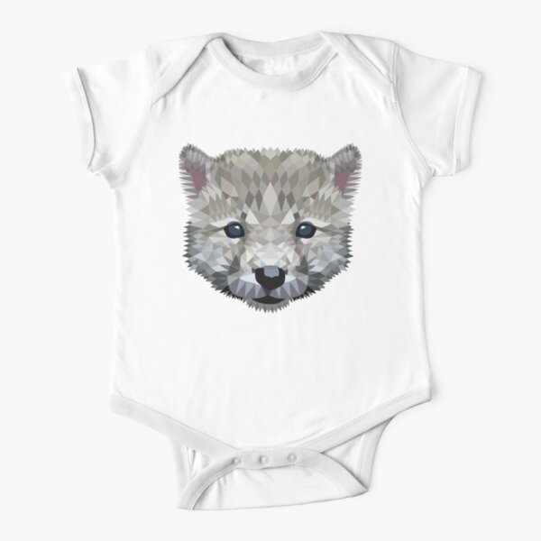 Baby wolf color block Short Sleeve Baby One-Piece