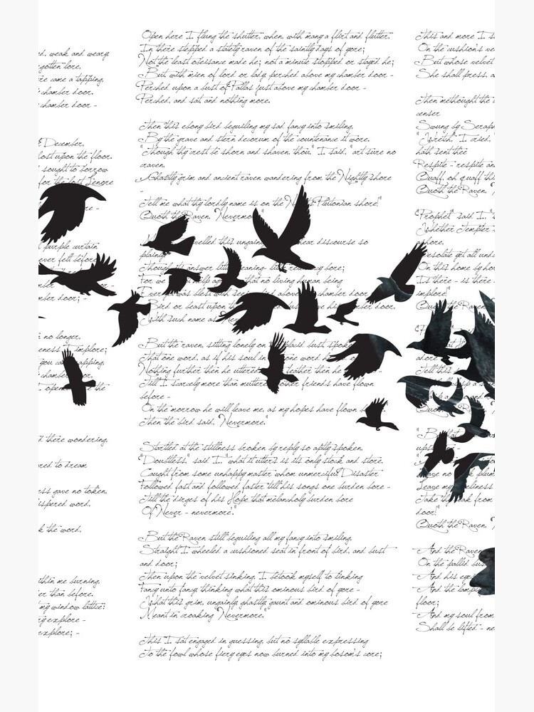 Vintage Style Print with Poem Text Edgar Alan Poe: Edgar Alan Crow by SFDesignstudio