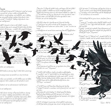 Artwork thumbnail, Vintage Style Print with Poem Text Edgar Alan Poe: Edgar Alan Crow by SFDesignstudio