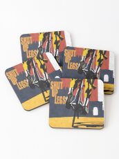 retro styled Tour de France cycling illustration poster print: SHUT UP LEGS Coasters