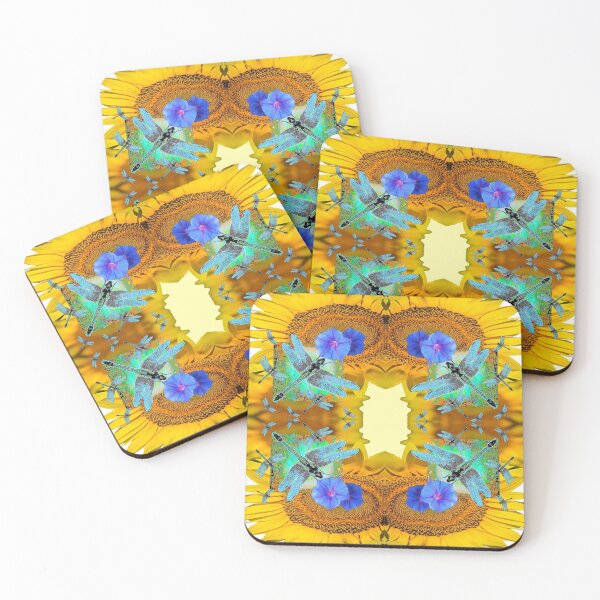 Item preview,  MORNING GLORY BLUE DRAGONFLIES & SUNFLOWER PATTERNS designed and sold by sharlesart.