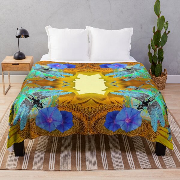 Item preview, MORNING GLORY BLUE DRAGONFLIES & SUNFLOWER PATTERNS designed and sold by sharlesart.