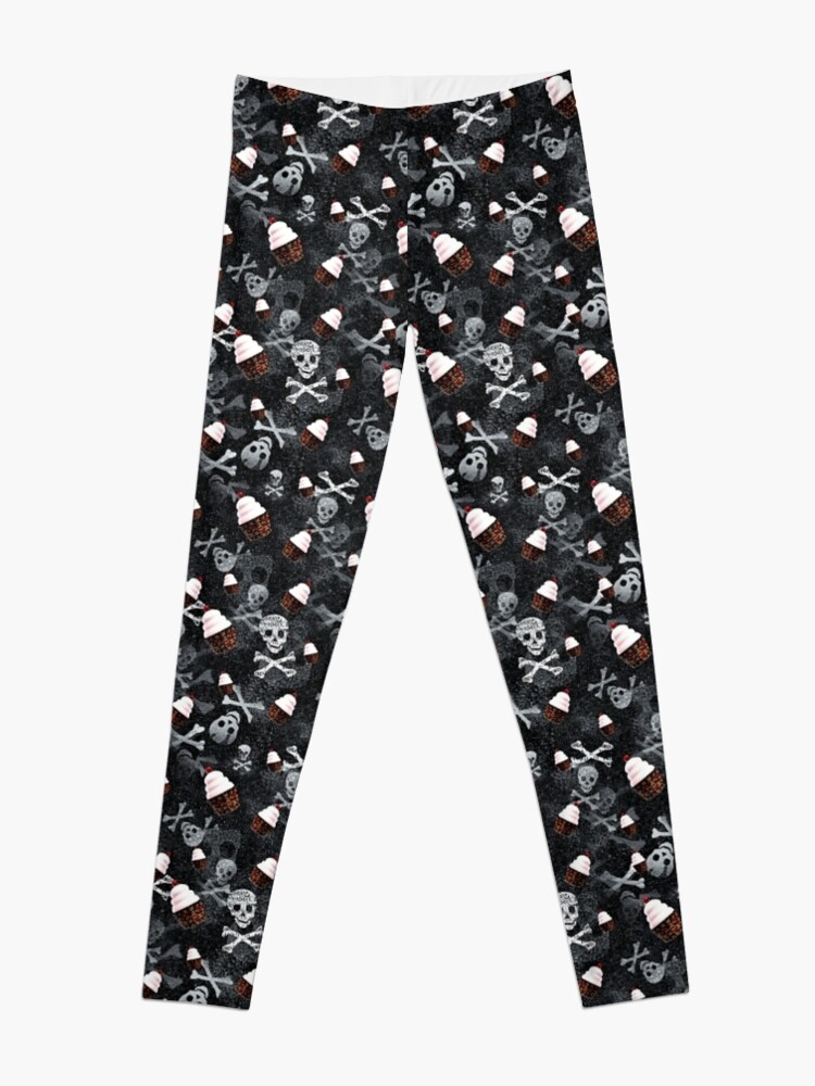Alternate view of Cupcakes and Skulls Pattern Leggings