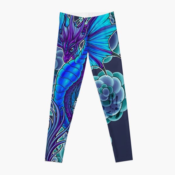 Stormy Sky Serpent Dragon Digital Design Leggings