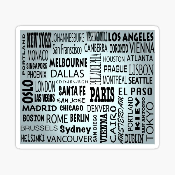 NAMES AND PLACES BLUE Sticker