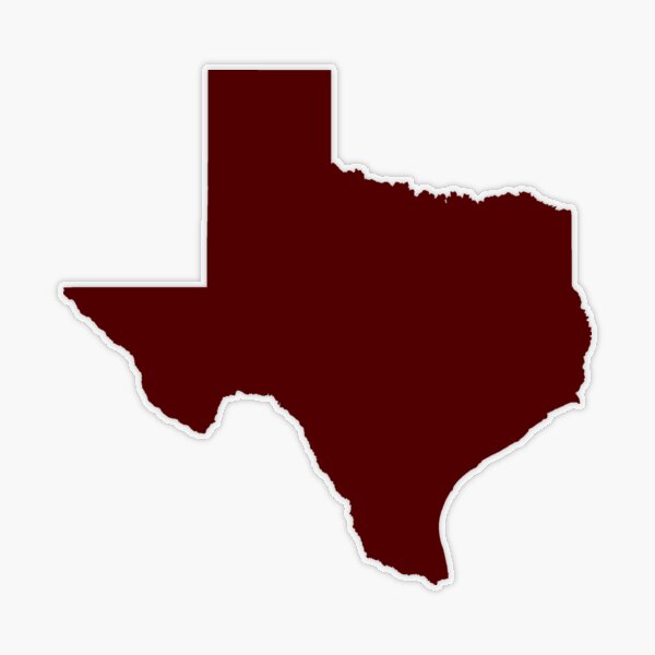 Texas Aggies Maroon Texas Sticker