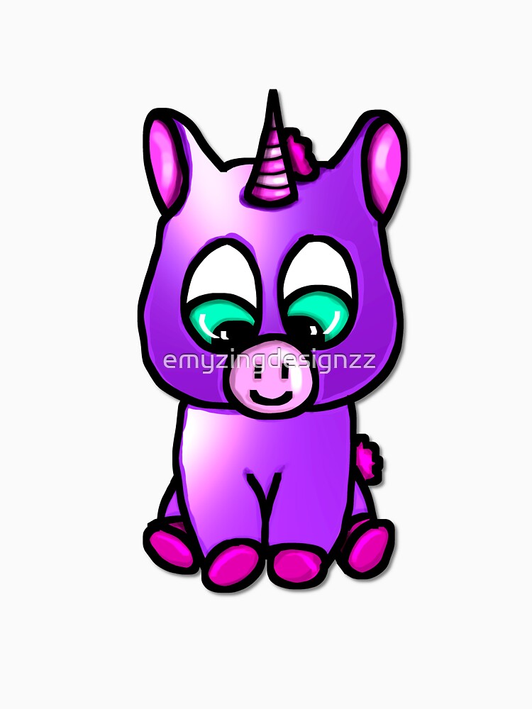 "Cute unicorn baby with big eyes in purple" T-shirt by emyzingdesignzz | Redbubble