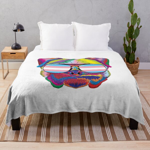 Item preview, Gay Pride Transgender Psychedelic Pug Dog graphic designed and sold by phoxydesign.