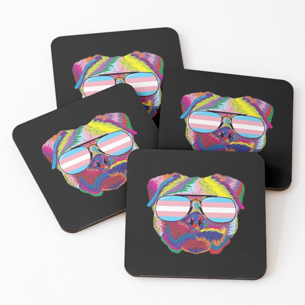 Item preview, Gay Pride Transgender Psychedelic Pug Dog graphic designed and sold by phoxydesign.