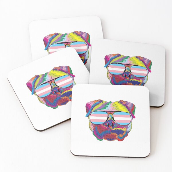 Item preview, Gay Pride Transgender Psychedelic Pug Dog graphic designed and sold by phoxydesign.