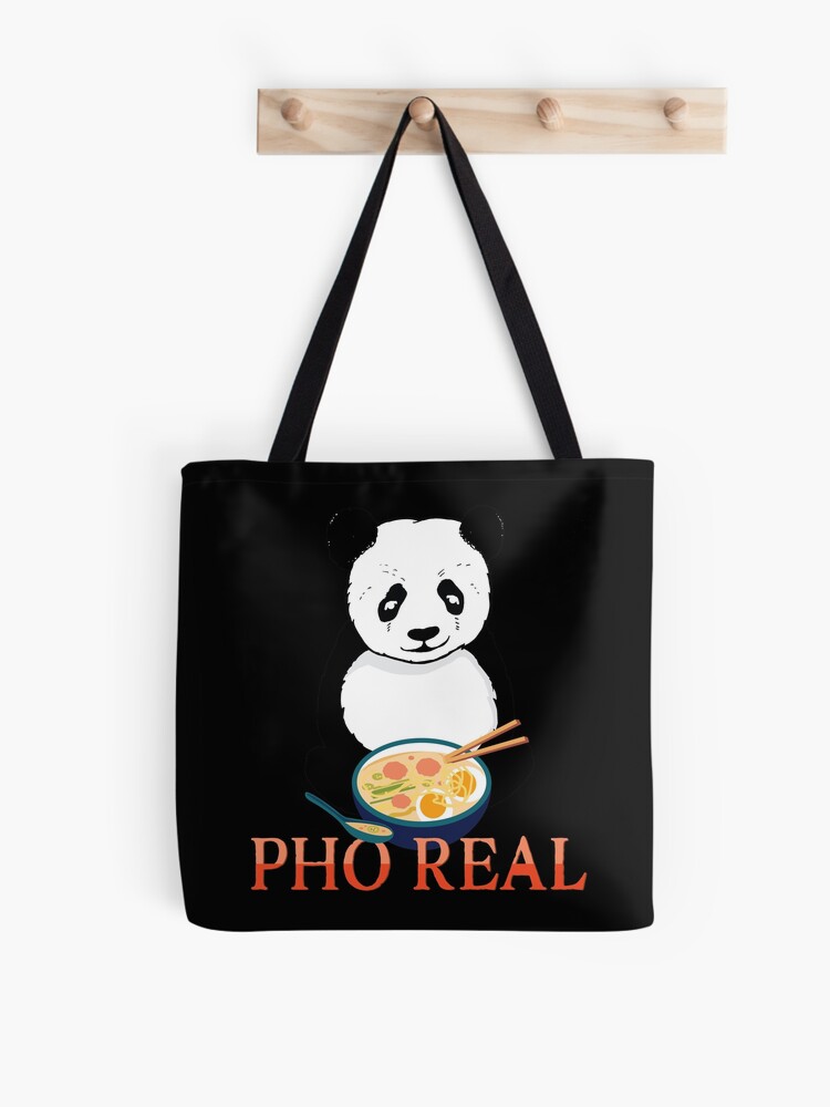 Red Panda tote bag noodles Asian anime fun shopping 100% cotton