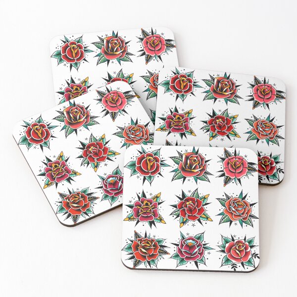 Item preview, traditional old school tattoo roses set designed and sold by Adamova.