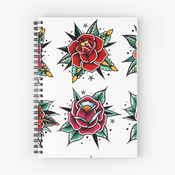 Item preview, traditional old school tattoo roses set designed and sold by Adamova.