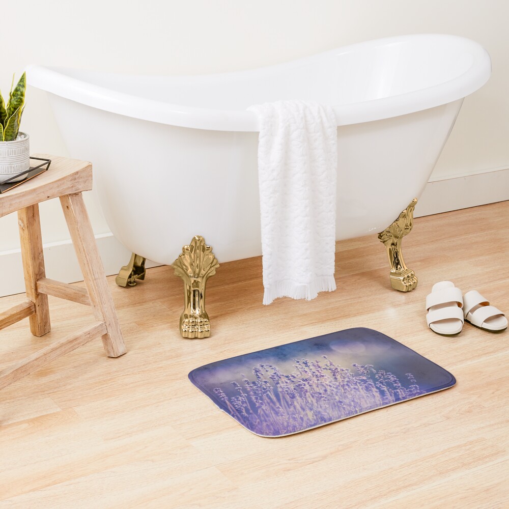 "LAVENDER" Bath Mat by lindaully Redbubble