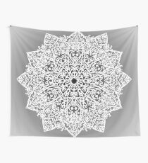 Filigree Mandala *white & grey* Tapestry
