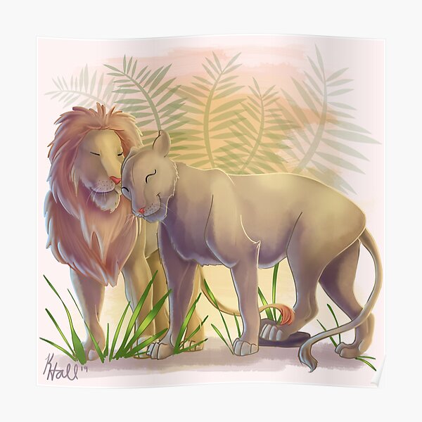 Lion king valentines Love Typography Romance Photo Poster Print ONLY Wall Art 