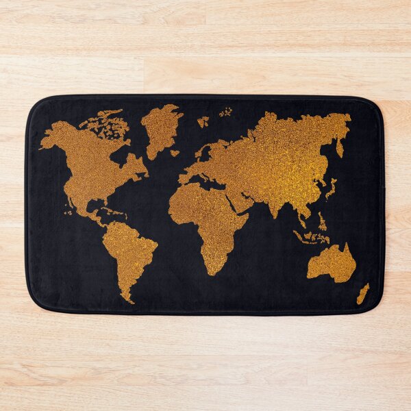 Item preview, Luxury Black and Gold World Map Outline designed and sold by hollanov98.