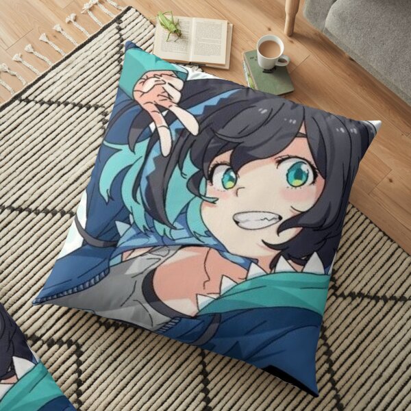Anime girl glowing Floor Pillow