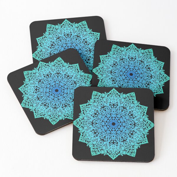 Artikelvorschau, Mandala *grün, blau & schwarz* entworfen und verkauft von nadegata.