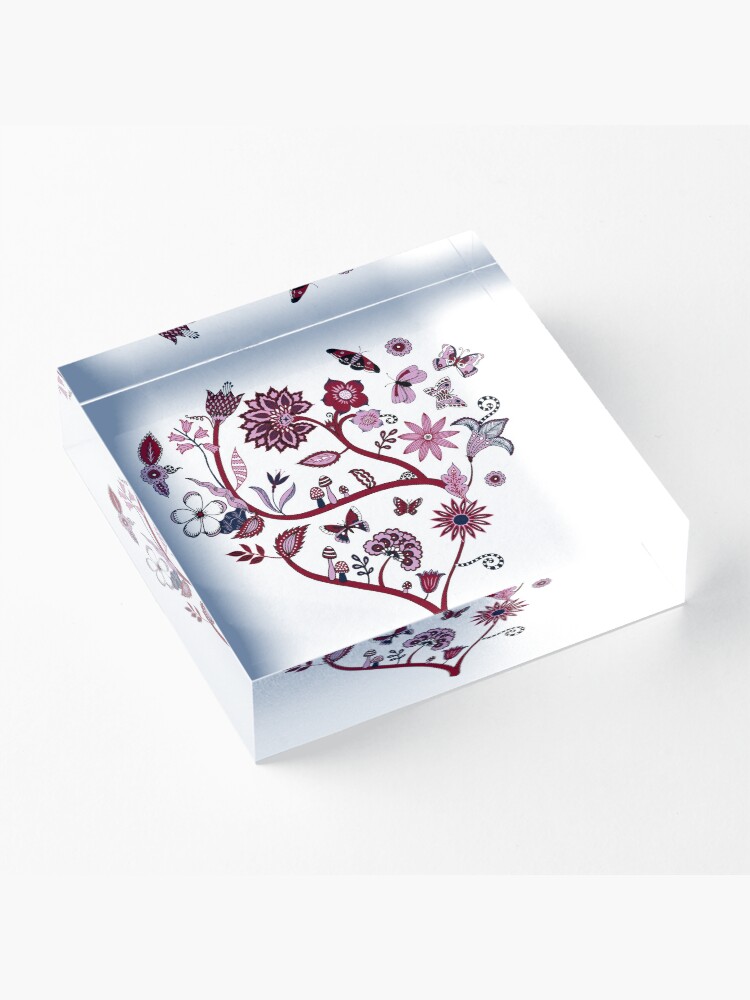 Alternate view of Fantasy Indian Floral - elegant, romantic pattern by Cecca Designs Acrylic Block