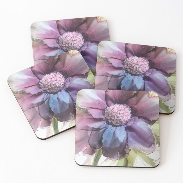 Item preview, Eggplant purple alcohol ink flower.  designed and sold by Gill Barrett Art.