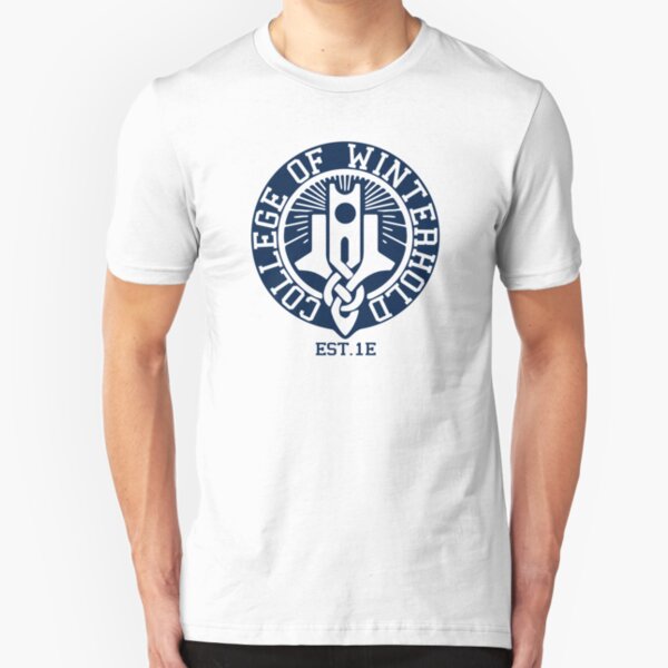 College of Winterhold Est. 1E Slim Fit T-Shirt