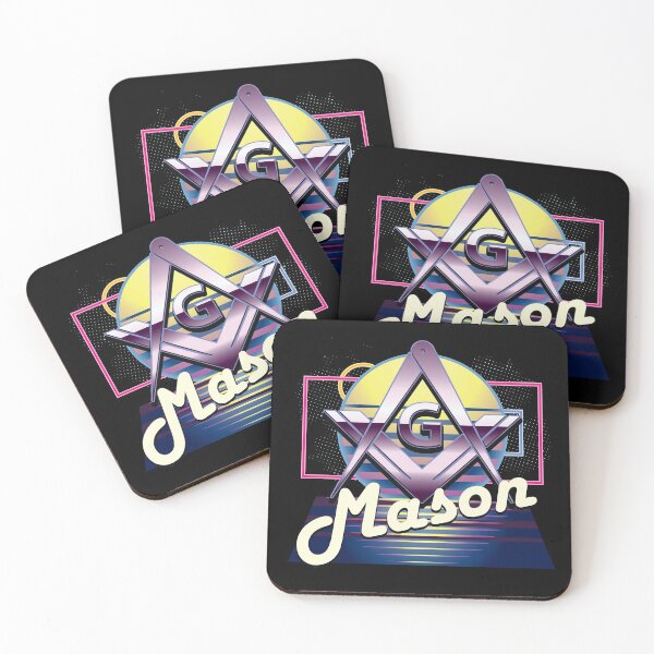 Item preview, Freemason 80's Retro Old School Square & Compass Gold Masonic designed and sold by MasterMasonMade.