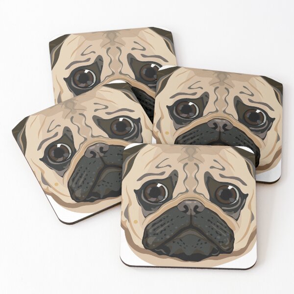 Item preview, Pug face illustration vector art designed and sold by vectorworks51.