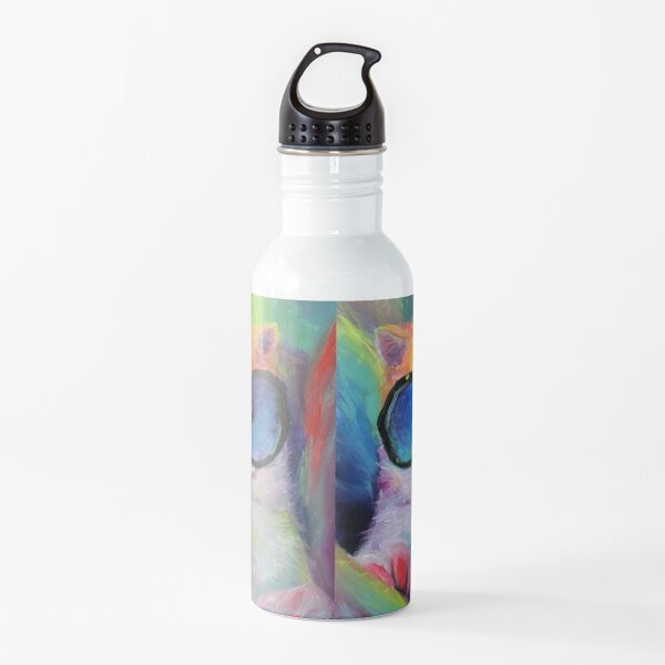 Fabulous Kitty Neon Acrylic Painting Water Bottle