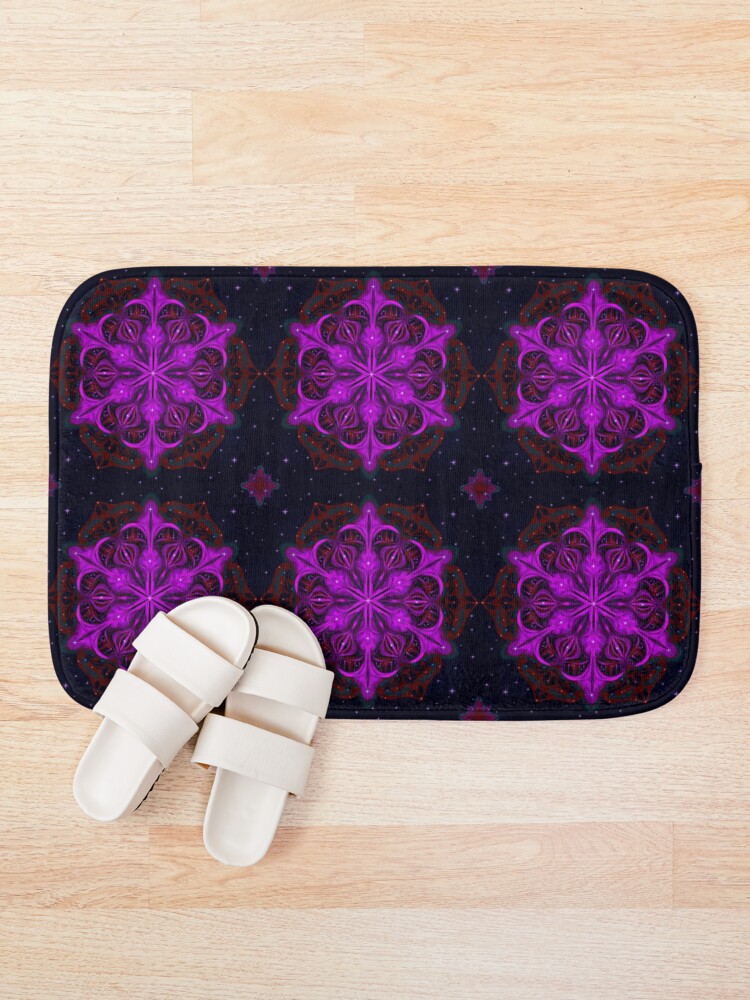 Alternate view of Spaceborne Orchid Snowflake Bath Mat
